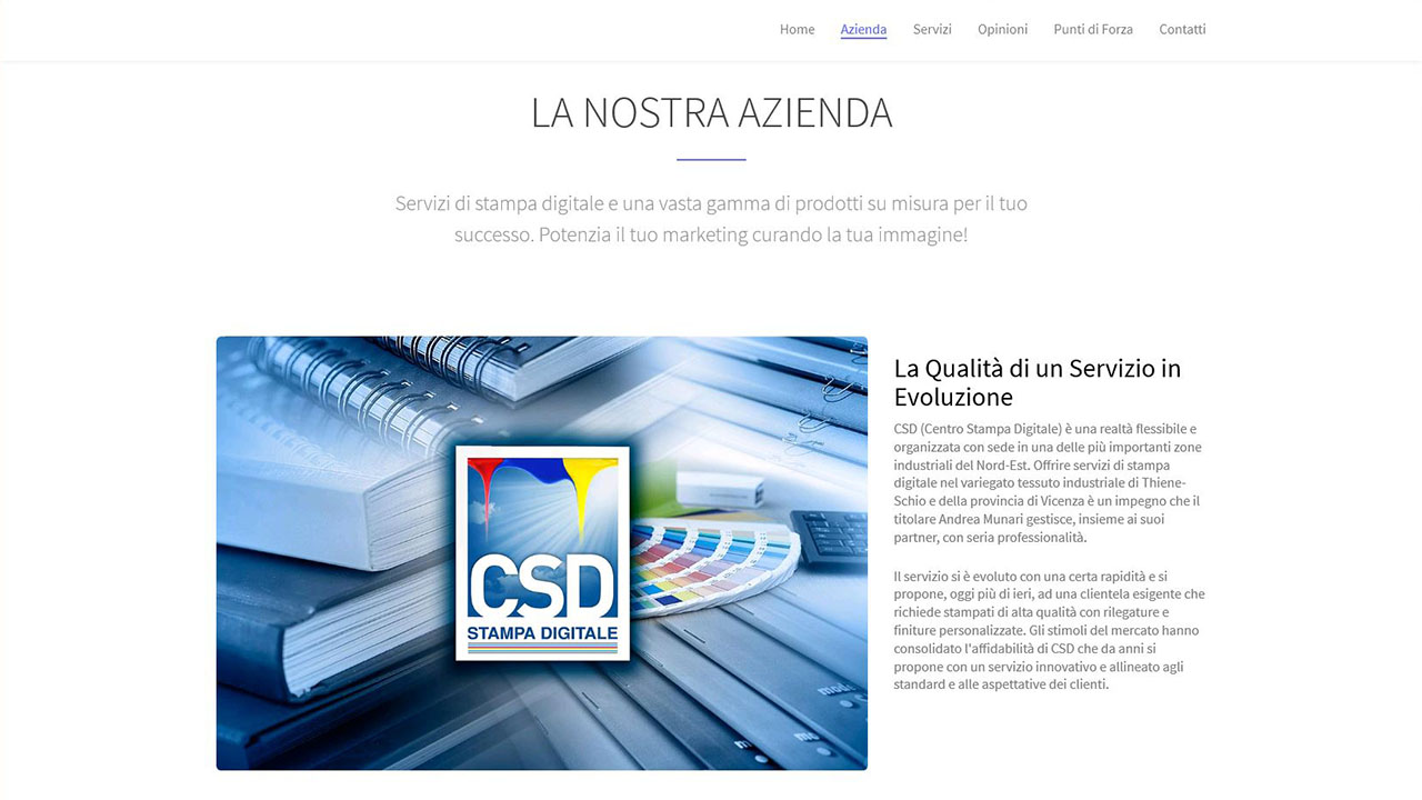 Realizzazione sito web CSD Centro Stampa Digitale
